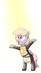 Size: 1386x2464 | Tagged: safe, artist:truthormare, rainbowshine, pegasus, pony, armor, armored pony, crepuscular rays, crossover, dark souls, female, mare, ponerpics fantasy community collab 2024, ponified, princess celestia's cutie mark, rainbowshining, simple background, smiling, solaire of astora, solo, transparent background