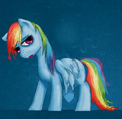 Size: 1680x1640 | Tagged: safe, artist:spyroconspirator, rainbow dash, pegasus, g4, rain, solo, wet, wet mane