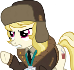Size: 1057x1000 | Tagged: safe, artist:kyle_bilibili, edit, edited screencap, screencap, march gustysnows, earth pony, pony, g4, princess spike, background pony, clothes, colored, female, flat colors, not a vector, show accurate, simple background, solo, transparent background