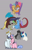 Size: 3500x5439 | Tagged: safe, artist:courtjesterart, applejack, discord, dj pon-3, fluttershy, octavia melody, pinkie pie, prince blueblood, rainbow dash, rarity, royal ribbon, trixie, twilight sparkle, vinyl scratch, alicorn, draconequus, earth pony, pegasus, pony, unicorn, g4, blueribbon, crack shipping, female, horn, lesbian, male, mane six, omniship, polyamory, ship:scratchtavia, shipping, straight, trixcord