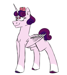 Size: 900x1000 | Tagged: safe, artist:fuckomcfuck, oc, oc only, oc:pure heart, alicorn, pony, crossover, crossover ship offspring, crown, jewelry, magical lesbian spawn, offspring, parent:princess cadance, parent:snow white, regalia, simple background, solo, transparent background