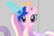 Size: 1147x746 | Tagged: safe, screencap, princess cadance, rarity, alicorn, pony, unicorn, g4, official, behind the scenes, flash, horn, looking at you, magic, wtf