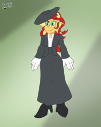 Size: 1600x2000 | Tagged: safe, artist:domedvortex, sunset shimmer, human, equestria girls, g4, clothes, dress, edwardian, long dress, long skirt, skirt, solo