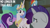 Size: 2000x1125 | Tagged: safe, edit, edited screencap, editor:quoterific, screencap, princess celestia, rainbow dash, rarity, starlight glimmer, alicorn, pegasus, pony, unicorn, g4, horse play, season 8, horn, wavy mouth