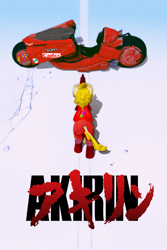 Size: 2162x3242 | Tagged: safe, oc, oc only, kirin, open pony, akira, cyberpunk, high res, japanese, male, motorcycle, movie poster, parody, poster, pun, second life, solo, stallion