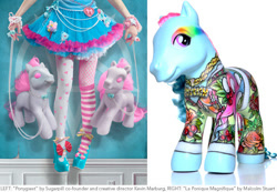 Size: 600x415 | Tagged: safe, rainbow dash (g3), earth pony, g3, official, clothes, customized toy, dress, fashion, fashion style, heart, irl, looking away, painted, photo, toy