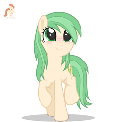 Size: 3000x3000 | Tagged: safe, artist:r4hucksake, oc, oc only, oc:chardonnay, earth pony, pony, cute, female, looking up, mare, ocbetes, simple background, smiling, solo, standing on two hooves, transparent background