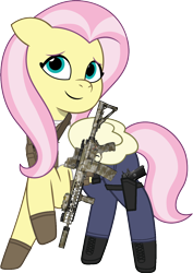 Size: 950x1343 | Tagged: safe, artist:edy_january, artist:prixy05, edit, vector edit, fluttershy, pegasus, pony, g4, g5, my little pony: tell your tale, armor, assault rifle, body armor, boots, call of duty, call of duty: warzone, clothes, combat knife, denim, equipment, g5 to g4, gears, generation leap, gloves, gun, handgun, hk416, jeans, knife, m1911, m27, military, military pony, pants, pistol, rifle, sergeant, sgt.fluttershy, shirt, shoes, simple background, soldier, soldier pony, solo, special forces, tactical, tactical vest, tank top, task forces 141, transparent background, vector, vest, weapon