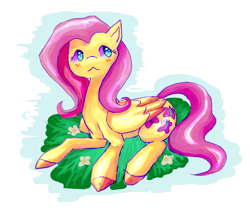Size: 1600x1350 | Tagged: safe, artist:teochronico, fluttershy, pegasus, pony, g4, lying, simple background, solo, transparent background