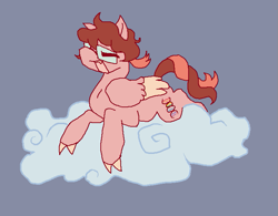 Size: 709x553 | Tagged: safe, artist:teochronico, oc, pegasus, pony, cloud, gray background, pegasus oc, simple background, solo, yawn