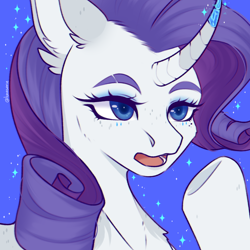 Size: 3000x3000 | Tagged: safe, artist:lunasariie, rarity, pony, g4, curved horn, horn, solo