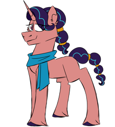Size: 900x1000 | Tagged: safe, artist:fuckomcfuck, oc, oc only, oc:jade, pony, unicorn, clothes, crossover, crossover ship offspring, horn, magical lesbian spawn, offspring, parent:jasmine, parent:starlight glimmer, scarf, simple background, solo, transparent background