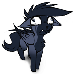Size: 472x487 | Tagged: safe, artist:fenixdust, oc, oc only, oc:fenix, pegasus, crying, male, reverse countershading, silly face, simple background, solo, stallion, white background