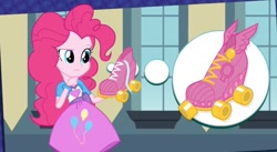 Size: 1060x582 | Tagged: safe, pinkie pie, equestria girls, equestria girls (app), g4, female, official app, roller skates, skates, solo