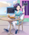 Size: 2500x3000 | Tagged: safe, artist:来福, misty brightdawn, human, g5, alternate hairstyle, clothes, commission, cute, food, humanized, light skin, mistybetes, noodles, short shirt, skirt, smiling, sweet dreams fuel