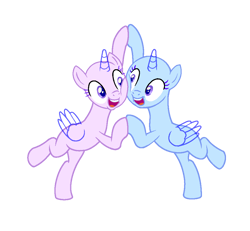 Size: 1020x944 | Tagged: safe, artist:dazzle, g4, base, duo, female, free to use, mare, ms paint friendly, pair, simple background, transparent background