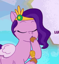 Size: 592x640 | Tagged: safe, screencap, pipp petals, pegasus, pony, g5, my little pony: tell your tale, spoiler:g5, spoiler:my little pony: tell your tale, adorapipp, animated, blowing a kiss, credits, cute, eyes closed, female, gif, heart, kissing, mare, microphone, princess pipp petals