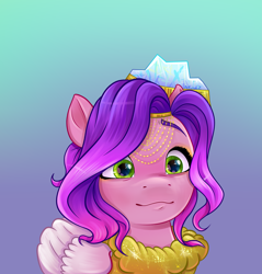 Size: 5555x5803 | Tagged: safe, artist:mrricharz, pipp petals, pegasus, pony, g5, absurd resolution, adorapipp, alternate universe, cute, female, folded wings, gradient background, mare, solo, wings