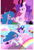 Size: 1770x2584 | Tagged: safe, artist:aztrial, izzy moonbow, posey bloom, oc, oc:doodles, draconequus, earth pony, pony, unicorn, g5, my little pony: tell your tale, bisexual pride flag, cloud, cute, draconequus oc, drink, eyes closed, female, food, grin, heart, horn, horns, i can't believe it's not hasbro studios, izzybetes, mare, markings, open mouth, pie, posey can't catch a break, pride, pride flag, rainbow, show accurate, smiling, smoothie, style emulation