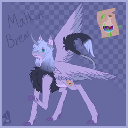 Size: 2600x2600 | Tagged: safe, oc, alicorn, harpy, monster pony, original species, countershading, fusion, solo