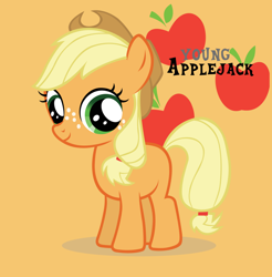 Size: 1000x1016 | Tagged: safe, applejack, earth pony, pony, g4, artifact, blank flank, female, filly, filly applejack, foal, younger