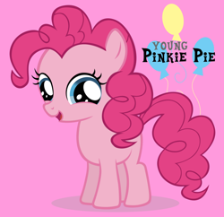 Size: 992x962 | Tagged: safe, pinkie pie, earth pony, pony, g4, artifact, blank flank, female, filly, filly pinkie pie, foal, younger