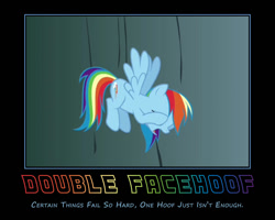 Size: 1000x800 | Tagged: safe, artist:atomicgreymon, rainbow dash, pegasus, pony, g4, artifact, demotivational poster, facehoof, meme