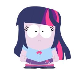 Size: 1650x1538 | Tagged: safe, twilight sparkle, human, equestria girls, g4, female, simple background, solo, south park, style emulation, transparent background