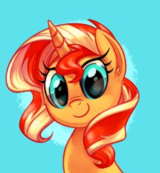 Size: 2312x2492 | Tagged: safe, artist:whitediamonds, sunset shimmer, pony, unicorn, g4, bust, cute, female, high res, horn, looking at you, mare, portrait, shimmerbetes, smiling, smiling at you, solo