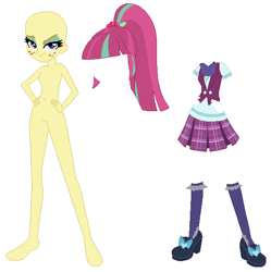 Size: 546x548 | Tagged: safe, artist:lordsfrederick778, artist:selenaede, sour sweet, equestria girls, g4, alternate design, base used, shadowbolts, simple background, solo, white background