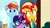 Size: 1920x1080 | Tagged: safe, screencap, rainbow dash, sci-twi, sunset shimmer, twilight sparkle, pegasus, pony, unicorn, equestria girls, equestria girls specials, g4, my little pony equestria girls: better together, my little pony equestria girls: spring breakdown, female, glasses, horn, human pony dash, mare, ponyville, trio, unicorn sci-twi, unicorn twilight