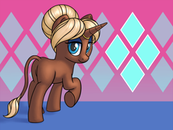 Size: 1600x1200 | Tagged: safe, artist:steamflash, oc, pony, unicorn, blank flank, butt, faith vincent (slarpg), featureless crotch, female, horn, leonine tail, looking at you, looking back, looking back at you, mare, plot, ponified, slarpg, solo, tail