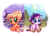 Size: 1800x1300 | Tagged: safe, artist:whitediamonds, applejack, rarity, earth pony, pony, unicorn, rarijack daily, g4, season 1, the cutie mark chronicles, alternate hairstyle, bow, crying, cute, dirty, duo, duo female, eyebrows, eyebrows visible through hair, female, filly, filly applejack, filly rarity, foal, freckles, frown, hatless, horn, jackabetes, lesbian, missing accessory, orangejack, outdoors, raribetes, sad, sadorable, ship:rarijack, shipping, signature, sitting, tail, tail bow, teary eyes, underhoof, weapons-grade cute, younger