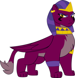 Size: 2102x2183 | Tagged: safe, artist:red4567, the sphinx, sphinx, g4, g5, :<, egyptian, egyptian headdress, egyptian pony, g4 to g5, generation leap, simple background, transparent background, vector