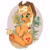 Size: 1100x1100 | Tagged: safe, artist:hosikawa, applejack, earth pony, pony, g4, :o, applejack's hat, cowboy hat, cute, female, flower, flower in hair, freckles, hat, hooves to the chest, jackabetes, looking at you, mare, open mouth, passepartout, solo, tail, underhoof