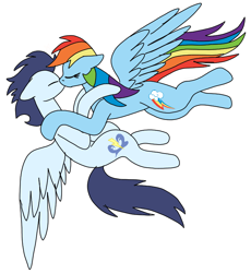 Size: 720x781 | Tagged: safe, artist:dasher666, rainbow dash, soarin', pegasus, pony, g4, female, kiss on the lips, kissing, male, mare, ship:soarindash, shipping, simple background, stallion, straight, white background
