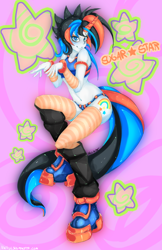 Size: 712x1100 | Tagged: safe, artist:slugbox, oc, oc only, oc:sugar star, unicorn, anthro, g4, horn, solo, unicorn oc