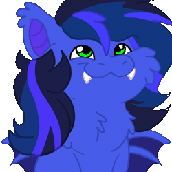 Size: 600x600 | Tagged: safe, artist:euspuche, oc, oc only, oc:guard cobalt flash, bat pony, animated, bat pony oc, commission, cute, fangs, meme, pop cat, simple background, solo, transparent background, ych result