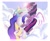 Size: 1321x1083 | Tagged: safe, artist:bri-sta, princess celestia, twilight sparkle, alicorn, pony, g4, cloud, duo, female, horn, horns are touching, lesbian, mare, ship:twilestia, shipping, twilight sparkle (alicorn)