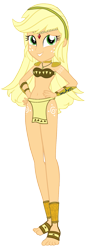Size: 565x1597 | Tagged: safe, artist:crazybrothersstyler2, artist:invisibleink, edit, applejack, human, equestria girls, g4, belly, belly button, clothes, female, krystal, outfit, outfits, simple background, solo, star fox, star fox adventures, transparent background