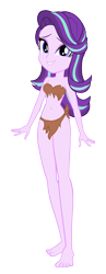 Size: 642x1648 | Tagged: safe, artist:crazybrothersstyler2, artist:invisibleink, edit, starlight glimmer, human, equestria girls, g4, bare shoulders, belly, belly button, female, jungle girl, simple background, sleeveless, solo, strapless, tarzan, transparent background