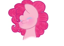 Size: 900x650 | Tagged: safe, artist:rowankitten, pinkie pie, earth pony, pony, g4, 2d, curly hair, digital art, eyes closed, fanart, happy, simple background, smiling, solo, white background