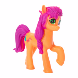 Size: 3000x3000 | Tagged: safe, sunny starscout, earth pony, pony, g5, official, cute, female, mare, merchandise, photo, raised hoof, simple background, smiling, solo, standing, sunnybetes, toy, white background