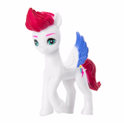 Size: 3000x3000 | Tagged: safe, zipp storm, pegasus, pony, g5, official, female, looking at you, mare, merchandise, photo, simple background, smiling, solo, standing, toy, white background