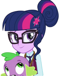 Size: 1953x2520 | Tagged: safe, edit, edited screencap, editor:homersimpson1983, screencap, sci-twi, spike, spike the regular dog, twilight sparkle, dog, human, equestria girls, g4, my little pony equestria girls: friendship games, background removed, clothes, female, glasses, male, not a vector, simple background, transparent background