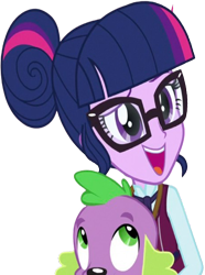 Size: 1879x2520 | Tagged: safe, edit, edited screencap, editor:homersimpson1983, screencap, sci-twi, spike, spike the regular dog, twilight sparkle, dog, human, equestria girls, g4, my little pony equestria girls: friendship games, background removed, clothes, female, glasses, not a vector, simple background, transparent background