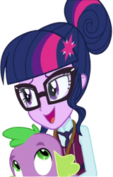 Size: 1613x2520 | Tagged: safe, edit, edited screencap, editor:homersimpson1983, screencap, sci-twi, spike, spike the regular dog, twilight sparkle, dog, equestria girls, g4, my little pony equestria girls: friendship games, background removed, clothes, female, glasses, male, not a vector, simple background, transparent background