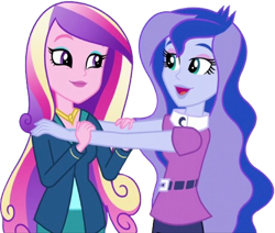 Size: 828x703 | Tagged: safe, edit, edited screencap, editor:mrtoonlover83, screencap, dean cadance, princess cadance, princess luna, vice principal luna, human, equestria girls, g4, background removed, duo, duo female, female, not a vector, simple background, transparent background