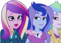 Size: 3549x2520 | Tagged: safe, edit, edited screencap, editor:homersimpson1983, screencap, dean cadance, princess cadance, princess celestia, princess luna, principal celestia, vice principal luna, human, equestria girls, g4, my little pony equestria girls: friendship games, background removed, female, not a vector, simple background, transparent background, trio, trio female