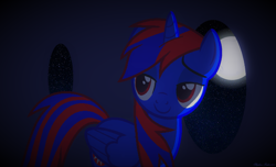 Size: 2947x1791 | Tagged: safe, artist:stephen-fisher, oc, oc only, oc:stephen (stephen-fisher), alicorn, pony, g4, male, moon, night, solo